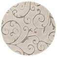 thumbnail image 1 of SAFAVIEH Florida Doug Floral Vines Geometric Shag Area Rug, Cream/Beige, 3'3" x 3'3" Round, 1 of 14