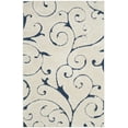 thumbnail image 1 of SAFAVIEH Florida Doug Floral Vines Geometric Shag Area Rug, Cream/Blue, 4' x 6', 1 of 13