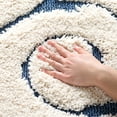 thumbnail image 1 of SAFAVIEH Florida Doug Floral Vines Geometric Shag Area Rug, Cream/Blue, 4' x 6' - Transitional Modern Design, Cream & Blue, Non-Shedding & Easy Cleaning, Ultra Plush Thick Pile, Ideal for Living Room, 1 of 13