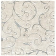 thumbnail image 1 of SAFAVIEH Florida Doug Floral Vines Geometric Shag Area Rug, Beige/Blue Grey, 4' x 4' Square, 1 of 9