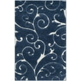 thumbnail image 1 of SAFAVIEH Florida Doug Floral Vines Geometric Shag Area Rug, Dark Blue/Cream, 4' x 6', 1 of 11