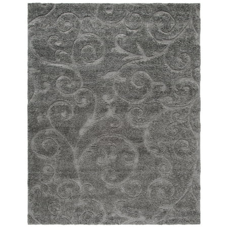 SAFAVIEH Florida Doug Floral Vines Shag Area Rug, Grey, 8' x 10'