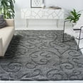 thumbnail image 1 of SAFAVIEH Florida Doug Floral Vines Geometric Shag Area Rug, Grey, 9'6" x 13' - Large - Transitional Modern Design, Grey, Non-Shedding & Easy Cleaning, Ultra Plush Thick Pile, Ideal for Living Room, B, 1 of 15