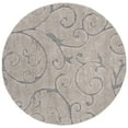 thumbnail image 1 of SAFAVIEH Florida Doug Floral Vines Geometric Shag Area Rug, Grey/Light Blue, 9' x 9' Round, 1 of 9