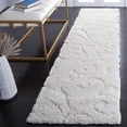 thumbnail image 1 of SAFAVIEH Florida Doug Floral Vines Geometric Shag Runner Rug, Creme, 2'3" x 15' - Transitional Modern Design, Creme & Creme, Non-Shedding & Easy Cleaning, Ultra Plush Thick Pile, Ideal for Living Roo, 1 of 10