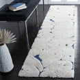 thumbnail image 1 of SAFAVIEH Florida Doug Floral Vines Geometric Shag Runner Rug, Cream/Blue, 2'3" x 21' - Transitional Modern Design, Cream & Blue, Non-Shedding & Easy Cleaning, Ultra Plush Thick Pile, Ideal for Living, 1 of 11