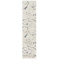 thumbnail image 1 of SAFAVIEH Florida Doug Floral Vines Geometric Shag Runner Rug, Beige/Blue Grey, 2'3" x 13', 1 of 9