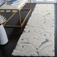 thumbnail image 1 of SAFAVIEH Florida Doug Floral Vines Geometric Shag Runner Rug, Beige/Blue Grey, 2'3" x 17' - Transitional Modern Design, Beige & Blue Grey, Non-Shedding & Easy Cleaning, Ultra Plush Thick Pile, Ideal, 1 of 12