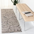 thumbnail image 1 of SAFAVIEH Florida Doug Floral Vines Geometric Shag Runner Rug, Grey/Light Blue, 2'3" x 7' - Transitional Modern Design, Grey & Light Blue, Non-Shedding & Easy Cleaning, Ultra Plush Thick Pile, Ideal f, 1 of 9