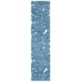 thumbnail image 1 of SAFAVIEH Florida Doug Floral Vines Geometric Shag Runner Rug, Light Blue/Cream, 2'3" x 19', 1 of 10