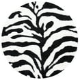 thumbnail image 1 of SAFAVIEH Florida Eleanor Animal Shag Area Rug, Ivory/Black, 4' x 4' Round, 1 of 10