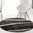 thumbnail image 1 of SAFAVIEH Florida Ellen Abstract Shag Area Rug, Dark Brown/Beige, 4' x 4' Round, 1 of 9