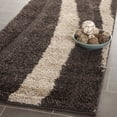 thumbnail image 1 of SAFAVIEH Florida Ellen Abstract Shag Runner Rug, Dark Brown/Beige, 2'3" x 7', 1 of 3