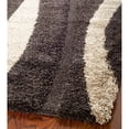 thumbnail image 1 of Safavieh Florida Ellen Modern Abstract Power Loomed Dark Brown/Beige Shag Runner Rug, 2'3" x 7', 1 of 8