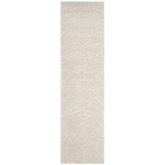 SAFAVIEH Florida Kalina Damask Shag Area Rug, Cream, 9'6" x 13'