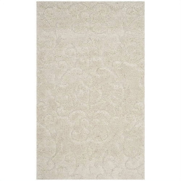 SAFAVIEH Florida Kalina Floral Shag Area Rug, Cream, 3'3" x 5'3"