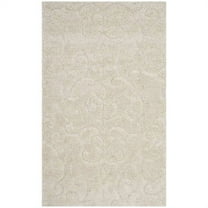 SAFAVIEH Florida Kalina Damask Shag Area Rug, Creme, 8' x 10'