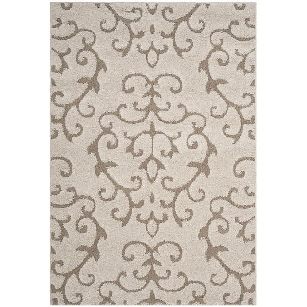 SAFAVIEH Florida Kalina Floral Shag Area Rug, Cream/Beige, 4' x 6'
