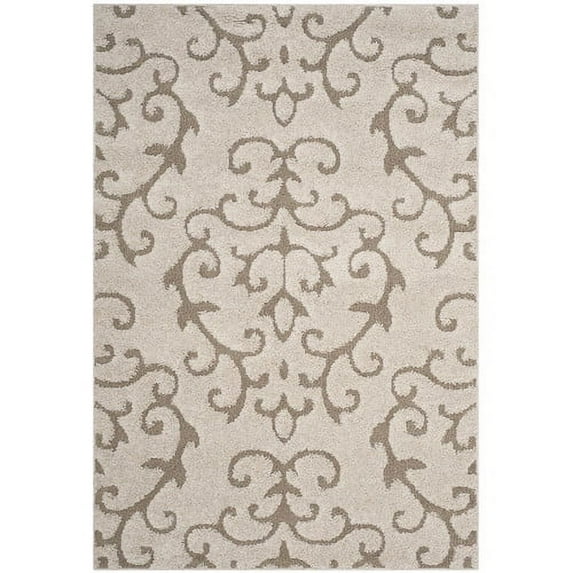 SAFAVIEH Florida Kalina Floral Shag Area Rug, Cream/Beige, 6' x 9'