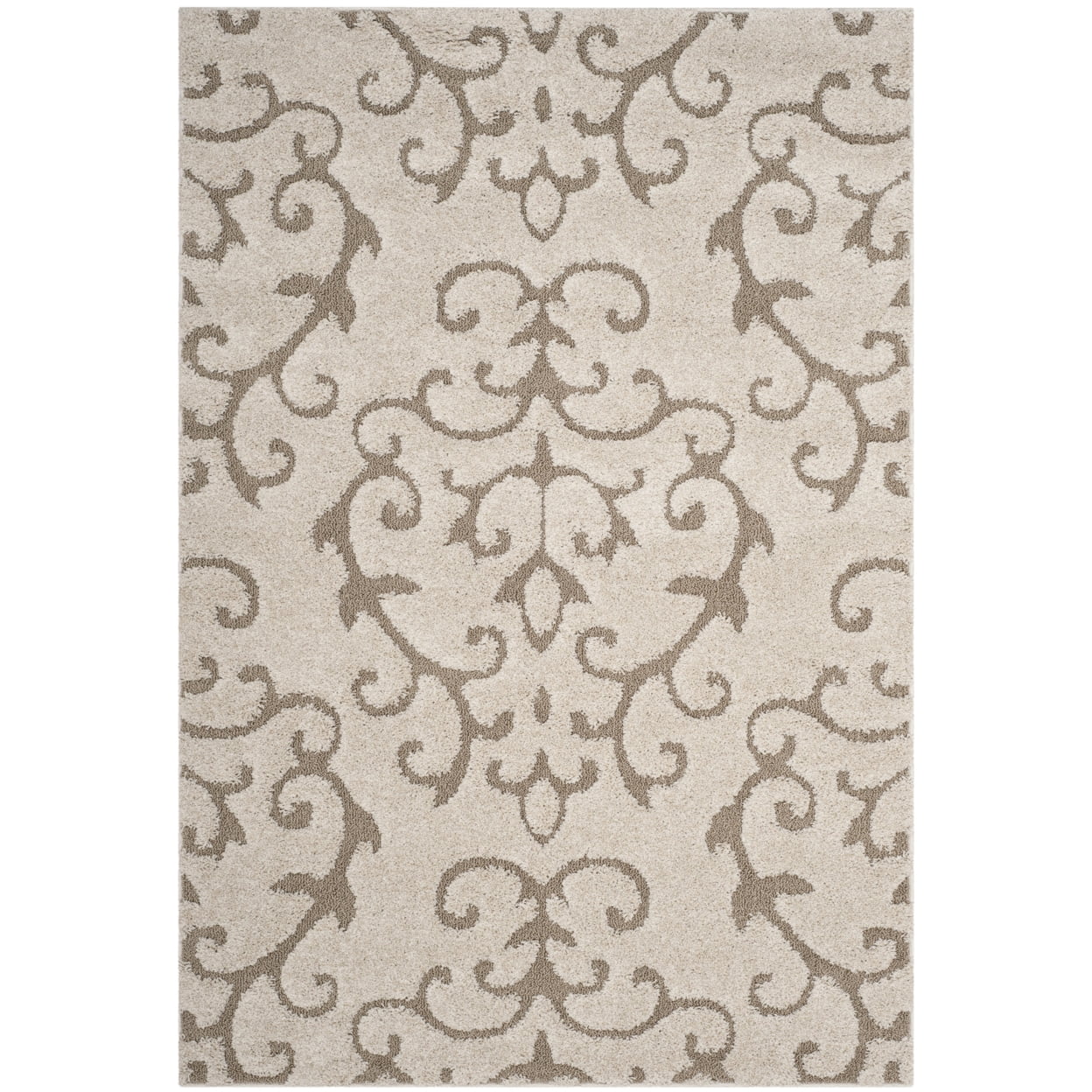 SAFAVIEH Florida Kalina Floral Shag Area Rug, Cream/Beige, 8' x 10'
