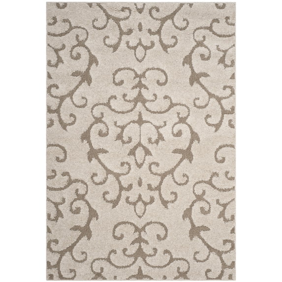 SAFAVIEH Florida Kalina Floral Shag Area Rug, Cream/Beige, 8' x 10'