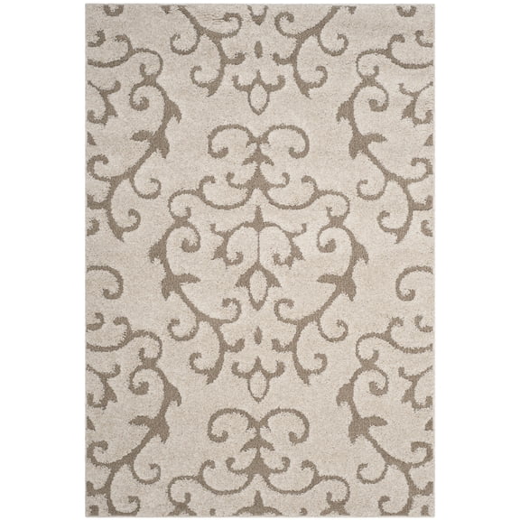 SAFAVIEH Florida Kalina Floral Shag Area Rug, Cream/Beige, 8' x 10'