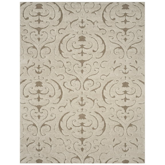 SAFAVIEH Florida Klara Floral Shag Area Rug, Cream/Beige, 8'6" x 12'
