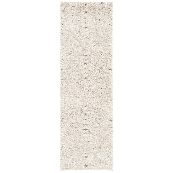 SAFAVIEH Florida Klara Floral Shag Runner Rug, Cream/Beige, 2'3" x 7'