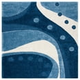 thumbnail image 1 of SAFAVIEH Florida Laidley Geometric Shag Area Rug, Dark Blue/Ivory, 6'7" x 6'7" Square, 1 of 10