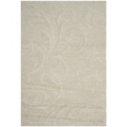 SAFAVIEH Florida Lavonne Floral Plush Shag Area Rug, Cream, 6' x 9'