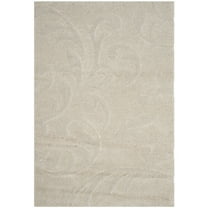 SAFAVIEH Florida Lavonne Floral Plush Shag Area Rug, Cream, 8'6" x 12'