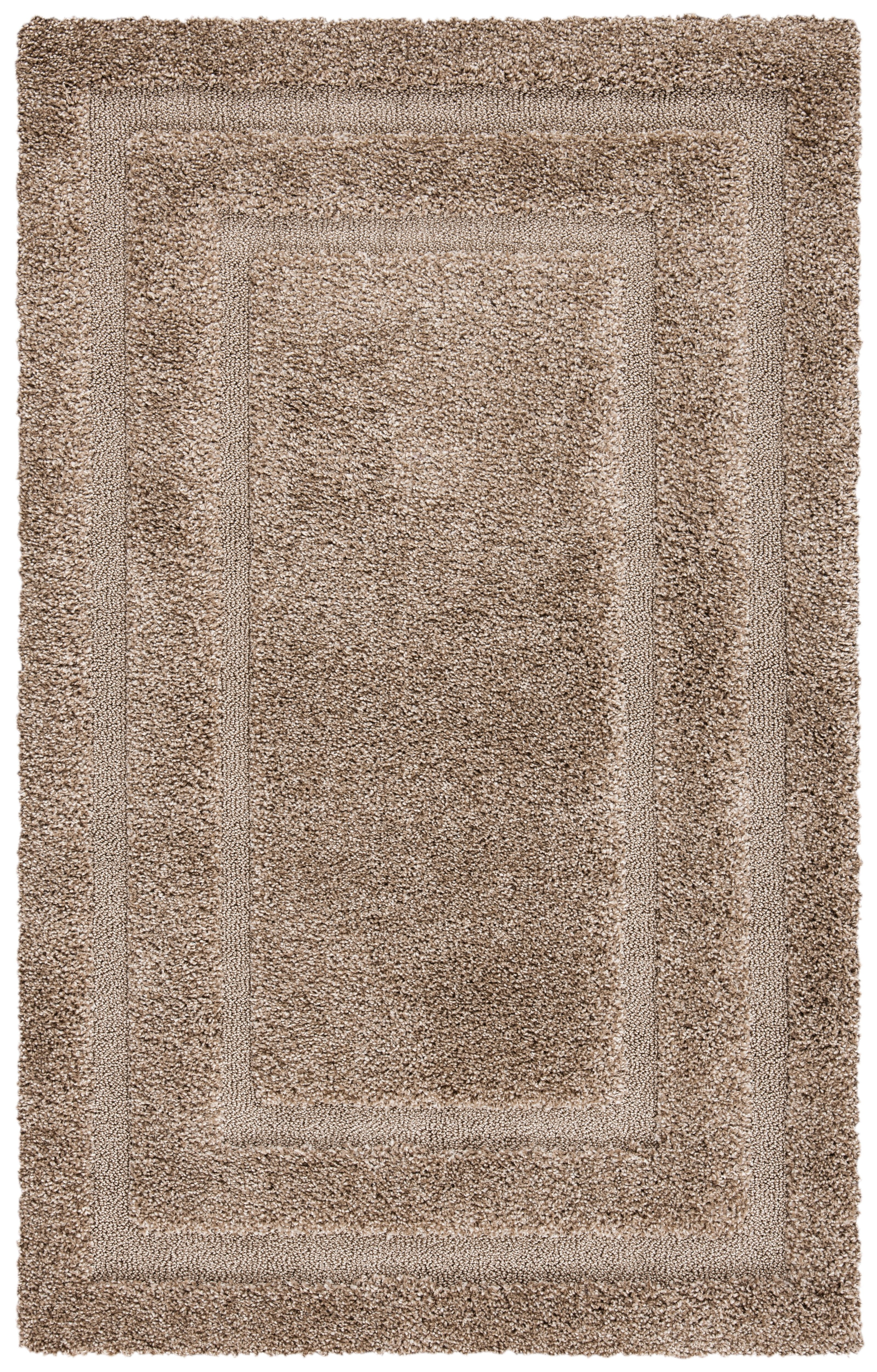 SAFAVIEH Florida Mason Bordered Shag Area Rug, Beige, 2' x 3'