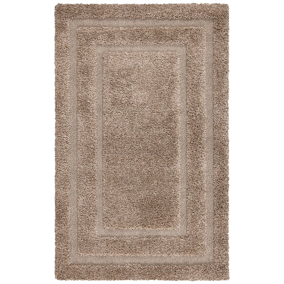 SAFAVIEH Florida Mason Bordered Shag Area Rug, Beige, 2' x 3'