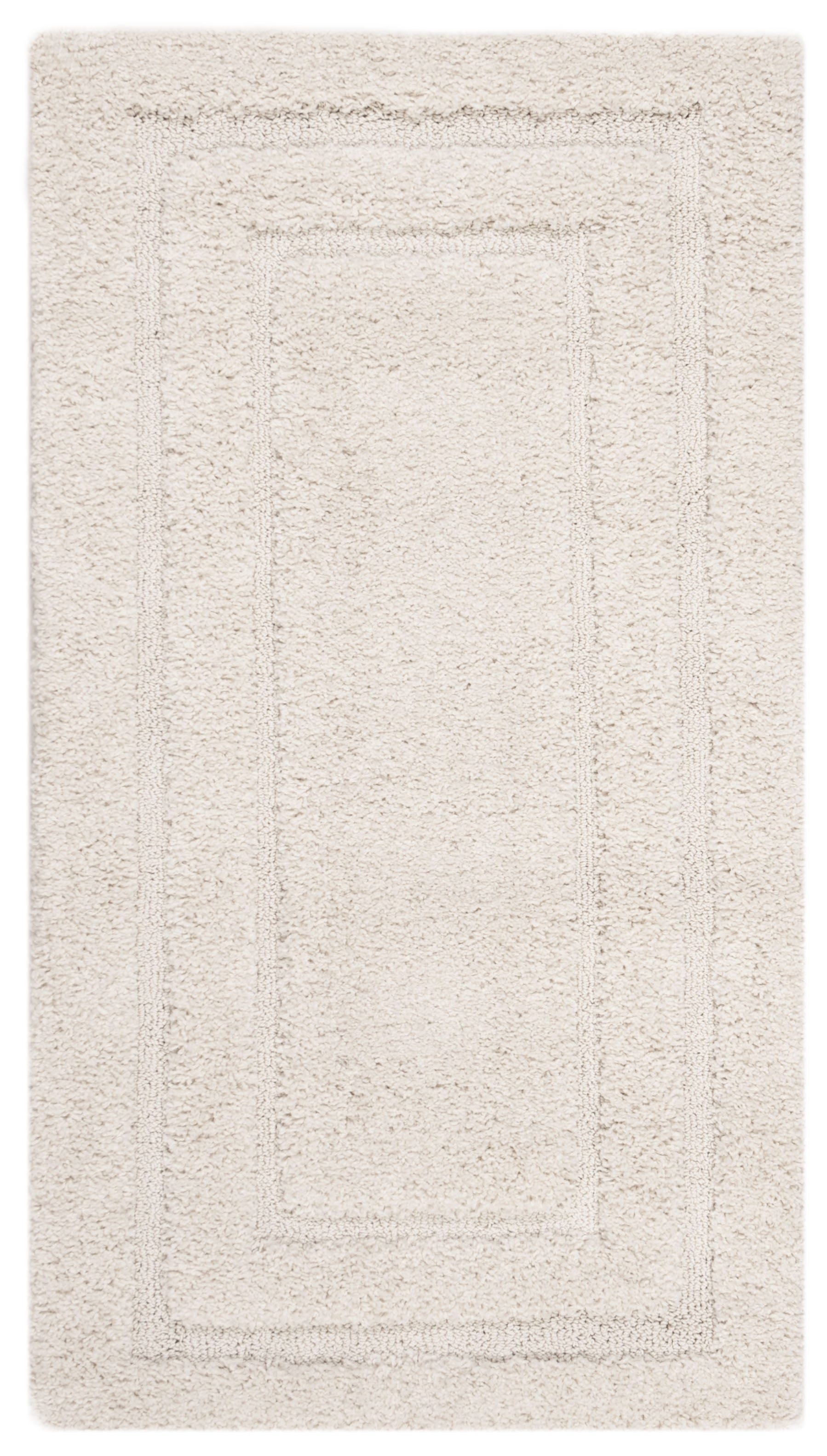 SAFAVIEH Florida Mason Bordered Shag Area Rug, Creme, 2' x 3'