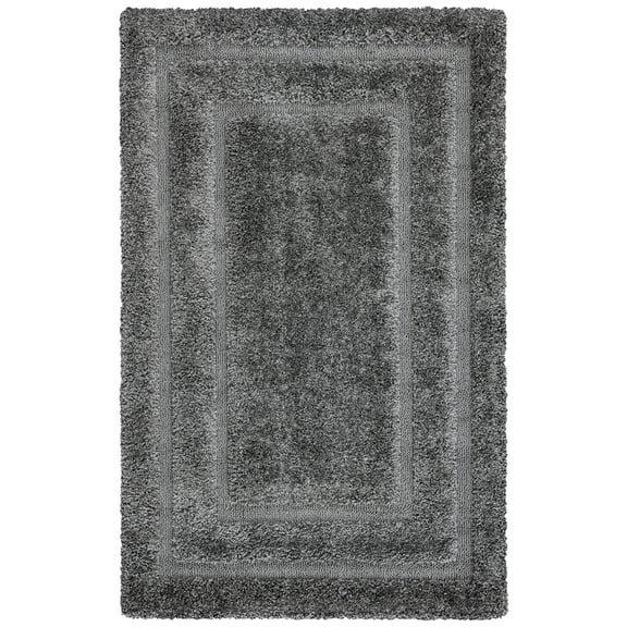 SAFAVIEH Florida Mason Bordered Shag Area Rug, Grey, 2' x 3'