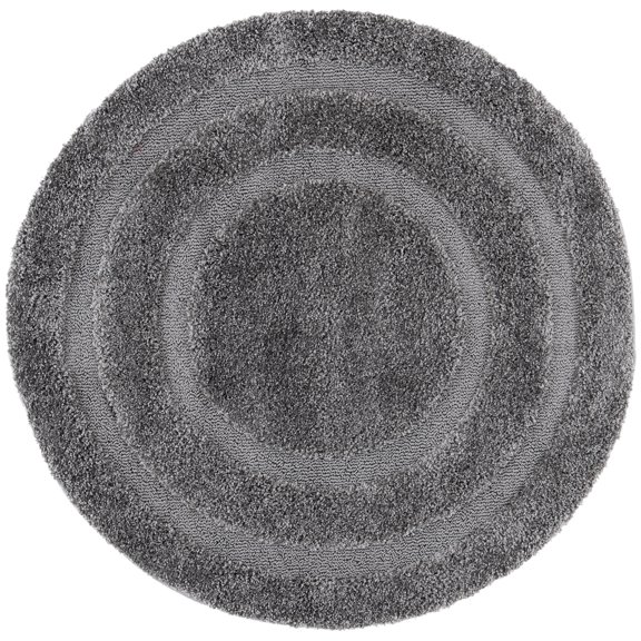 SAFAVIEH Florida Mason Bordered Shag Area Rug, Grey, 3' x 3' Round