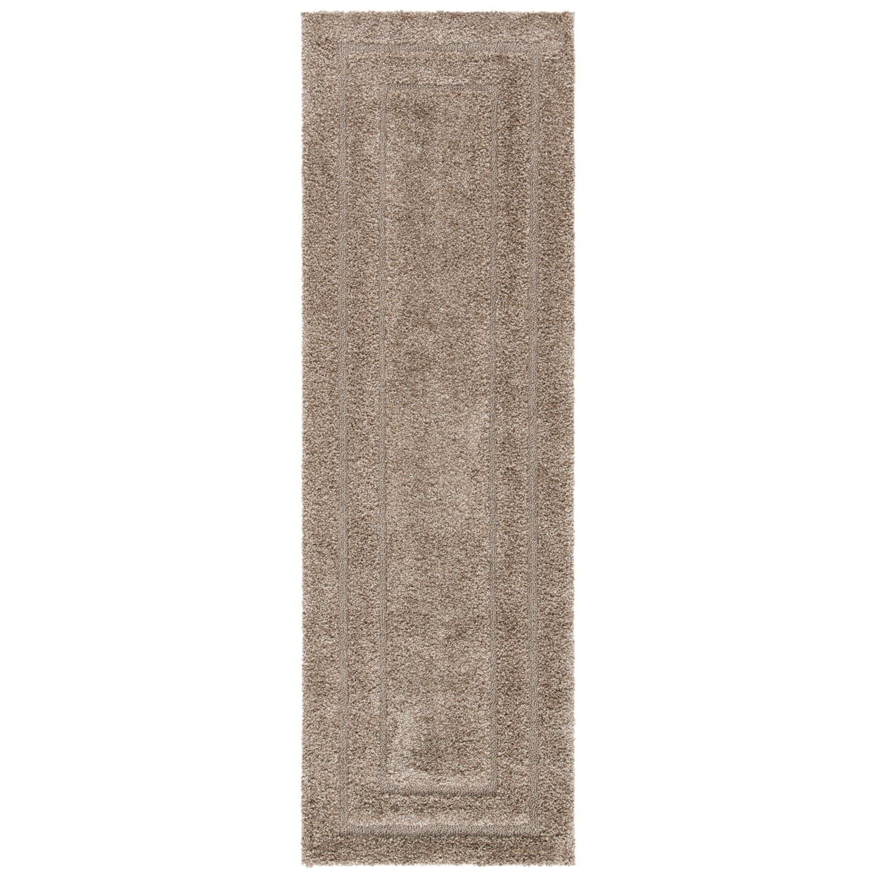 SAFAVIEH Florida Mason Bordered Shag Runner Rug, Beige, 2'3" x 10'