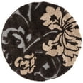 thumbnail image 1 of SAFAVIEH Florida Merrick Floral Shag Area Rug, Dark Brown/Smoke, 4' x 4' Round, 1 of 8