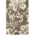 thumbnail image 1 of SAFAVIEH Florida Merrick Floral Shag Area Rug, Smoke/Beige, 3'3" x 5'3", 1 of 8