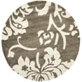 thumbnail image 1 of SAFAVIEH Florida Merrick Floral Shag Area Rug, Smoke/Beige, 6'7" x 6'7" Round, 1 of 8