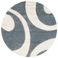 thumbnail image 1 of SAFAVIEH Florida Mirabelle Geometric Shag Area Rug, Slate/Ivory, 6'7" x 6'7" Round, 1 of 10