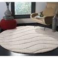thumbnail image 1 of SAFAVIEH Florida Tabitha Geometric Waves Shag Area Rug, Cream, 6'7" x 6'7" Round, 1 of 8