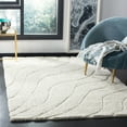 thumbnail image 1 of SAFAVIEH Florida Tabitha Geometric Waves Shag Area Rug, Cream, 6'7" x 6'7" Square, 1 of 7