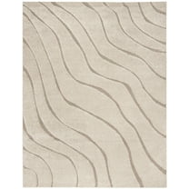 SAFAVIEH Florida Tabitha Geometric Waves Shag Area Rug, Cream/Beige, 8' x 10'