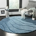 thumbnail image 1 of SAFAVIEH Florida Tabitha Geometric Waves Shag Area Rug, Light Blue/Blue, 5' x 5' Round, 1 of 6
