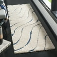 thumbnail image 1 of SAFAVIEH Florida Tabitha Geometric Waves Shag Runner Rug, Cream/Blue, 2'3" x 7', 1 of 7
