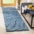 thumbnail image 1 of SAFAVIEH Florida Tabitha Geometric Waves Shag Runner Rug, Light Blue/Blue, 2'3" x 9', 1 of 6