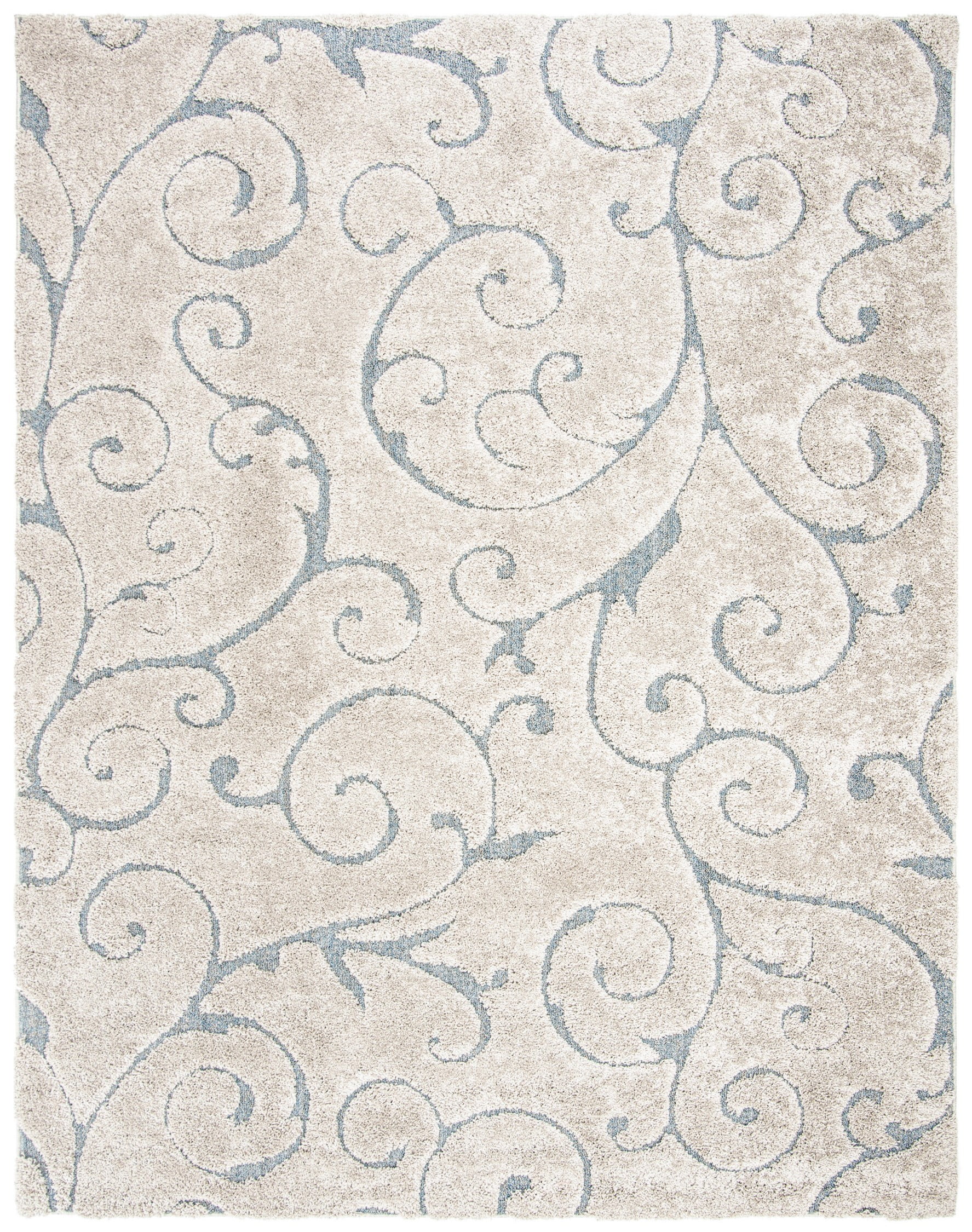 SAFAVIEH Florida Tamzen Abstract Shag Area Rug, Cream/Beige, 4' x 4' Square