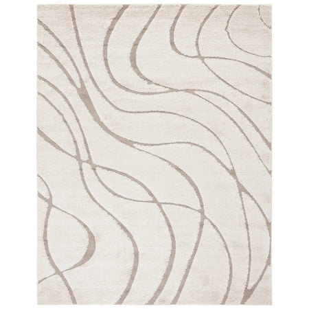 SAFAVIEH Florida Tamzen Abstract Shag Area Rug, Cream/Beige, 6' x 9'