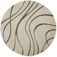 thumbnail image 1 of SAFAVIEH Florida Tamzen Abstract Shag Area Rug, Cream/Grey, 5' x 5' Round, 1 of 10